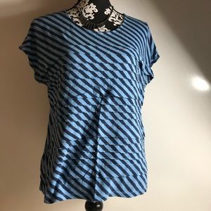 Liz Claiborne Sleeveless StripedTop Asymetrical